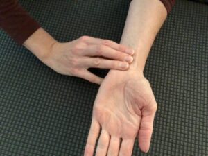 Measuring PC 6 Acupuncture Point on Wrist