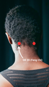 back of head allergy acupuncture point